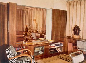 Living Room designed for the sculptor A.G. Grinling, from Colour Schemes for the Modern Home by Derek Patmore, 1933